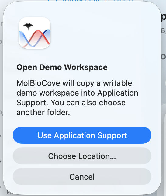 Welcome sheet with workspace entry actions