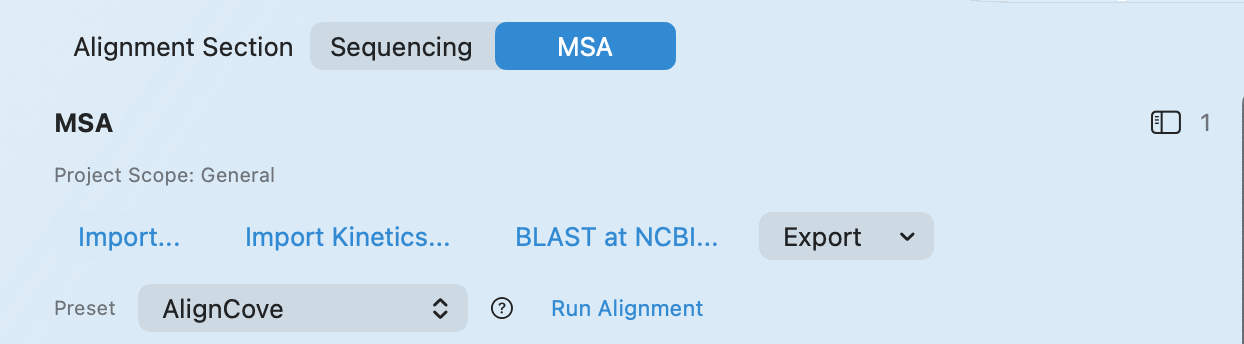 Import sequences for alignment